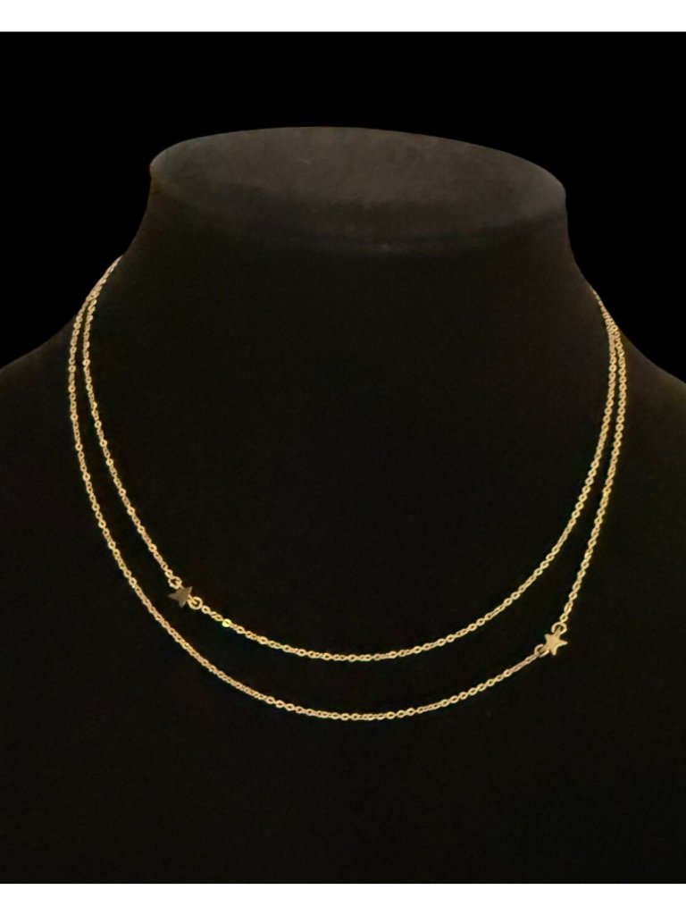 Jennifer Zeuner Gold Plated Double Chain Star Necklace Gold Plated Dainty — image 4 of 8